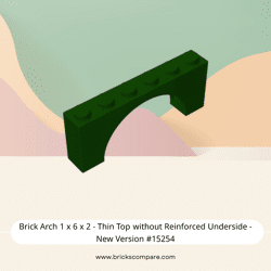 Brick Arch 1 x 6 x 2 - Thin Top without Reinforced Underside - New Version #15254  - 141-Dark Green