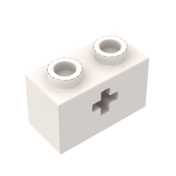 Technic Brick 1 x 2 with Axle Hole #31493 - 1-White