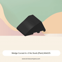 Wedge Curved 4 x 3 No Studs [Plain] #64225 - 26-Black