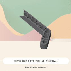 Technic Beam 1 x 9 Bent (7 - 3) Thick #32271 - 199-Dark Bluish Gray