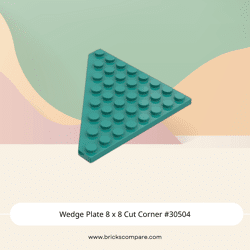 Wedge Plate 8 x 8 Cut Corner #30504 - 107-Dark Turquoise