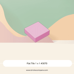 Flat Tile 1 x 1 #3070 - 222-Bright Pink