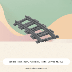 Vehicle Track, Train, Plastic (RC Trains) Curved #53400 - 199-Dark Bluish Gray