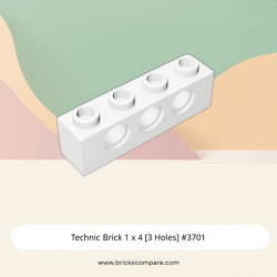 Technic Brick 1 x 4 [3 Holes] #3701 - 1-White