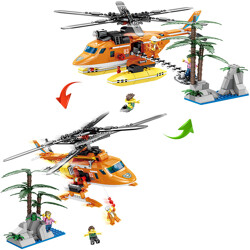 KAZI / GBL / BOZHI KY80524 Fire and rescue: six-wing air rescue helicopter, double-rotor direct lift rescue aircraft 1 change 2