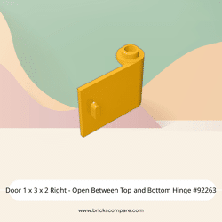 Door 1 x 3 x 2 Right - Open Between Top and Bottom Hinge #92263 - 191-Bright Light Orange