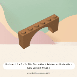 Brick Arch 1 x 6 x 2 - Thin Top without Reinforced Underside - New Version #15254  - 312-Medium Dark Flesh
