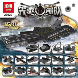 LEPIN 23022 Plan 1 Pioneer Force aircraft carrier 16 in one body version