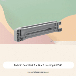 Technic Gear Rack 1 x 14 x 2 Housing #18940 - 194-Light Bluish Gray