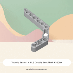 Technic Beam 1 x 11.5 Double Bent Thick #32009 - 194-Light Bluish Gray