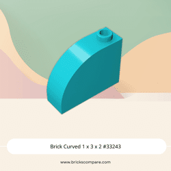 Brick Curved 1 x 3 x 2 #33243 - 322-Medium Azure