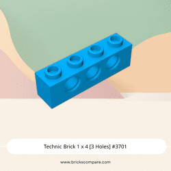 Technic Brick 1 x 4 [3 Holes] #3701 - 321-Dark Azure