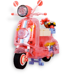 JAKI JK8325-1 Pink Transparent Motorcycle