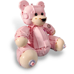 JAKI JK8135 Teddy Pink Bear Pink Roses