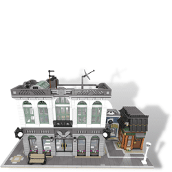 MOC-10811 Brick Bank with Coffee Shop