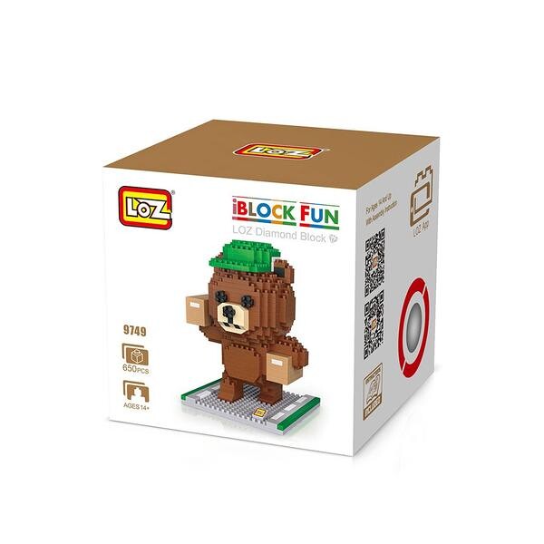 LOZ 9749 Brown Bear with Package Courier