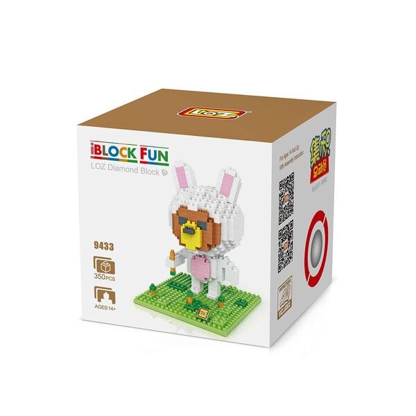 LOZ 9433 Brown Bear in Bunny Costume