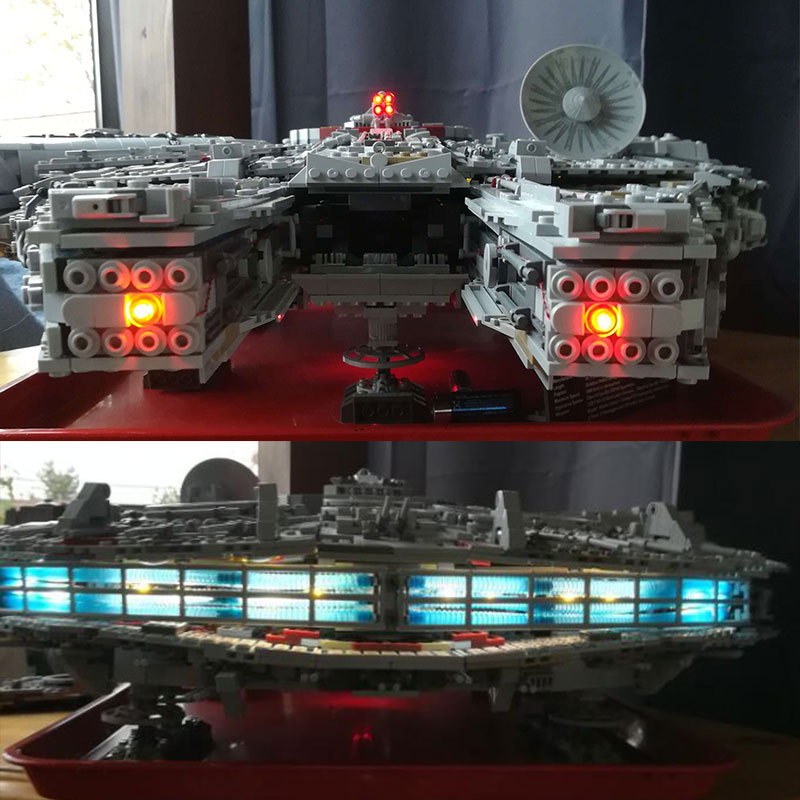 Luxury VersionLED Light Set For LEGO 75192 Millennium Falcon Compatible LEPIN 05132 (not include blocks set)Kits