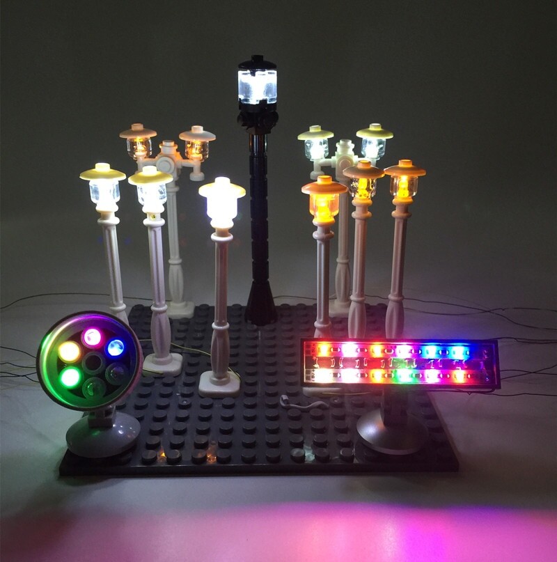 Basic Version LED Street Light /SpotLight/Traffic Light For LEGO and LEPIN city series (Only Light Set)Kits