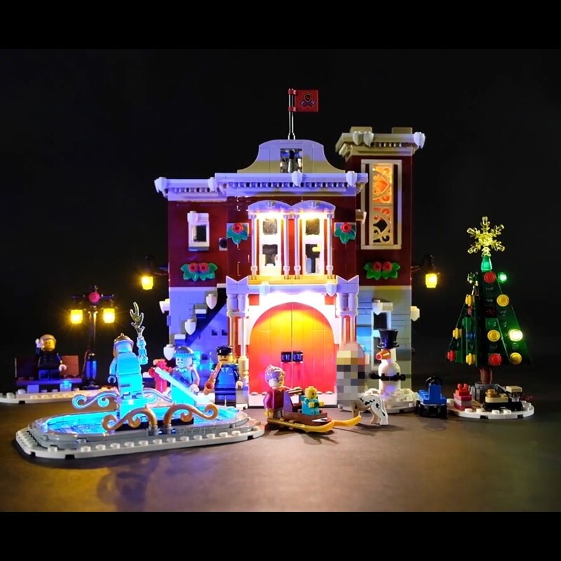 Luxury VersionLED Light Set For LEGO 10263 Winter Village Fire Station Compatible LEPIN 36014 (LED Light+Battery box)Kits