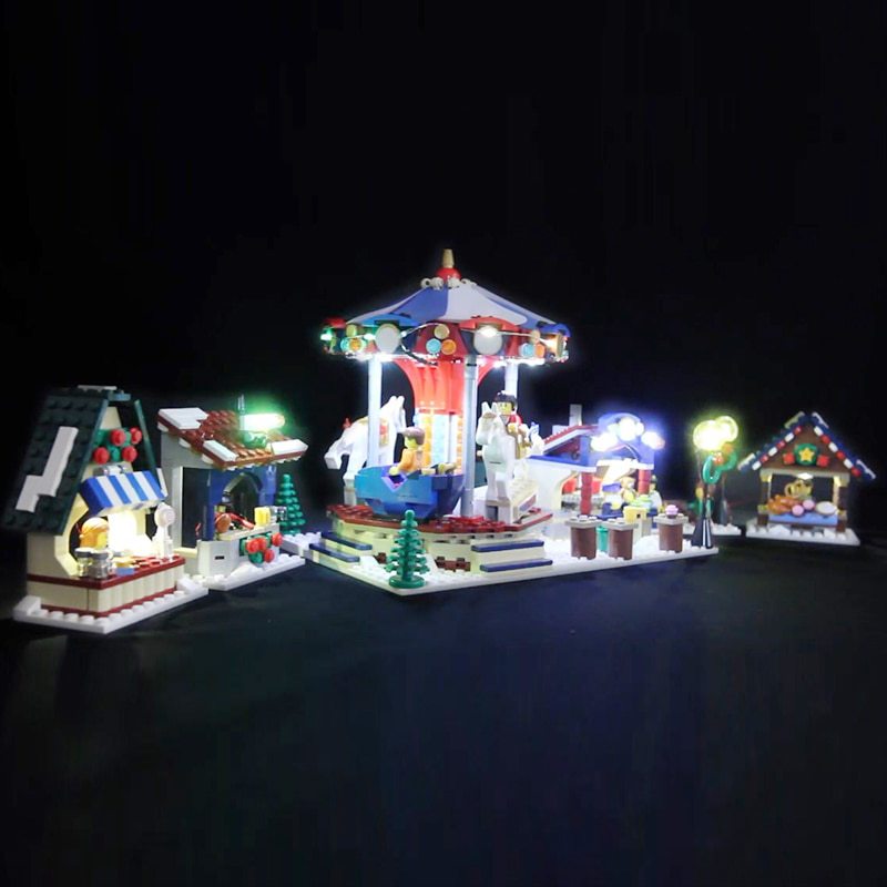 Luxury VersionLED Light Set For LEGO 10235 Winter Village Market Compatible LEPIN 36010 (LED Light+Battery box)Kits