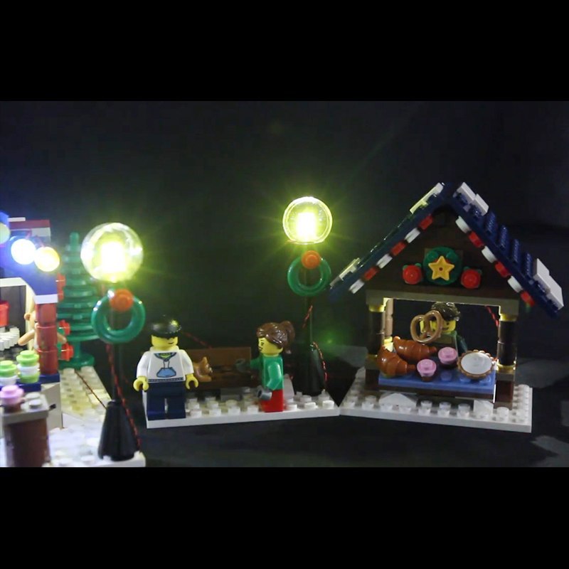 Luxury VersionLED Light Set For LEGO 10235 Winter Village Market Compatible LEPIN 36010 (LED Light+Battery box)Kits