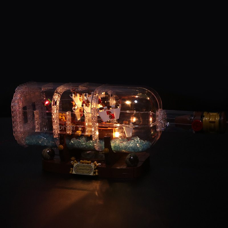 Luxury VersionLED Light Set For LEGO 21313 Ship in a Bottle Compatible LEPIN 16051 (LED Light+Battery box)Kits