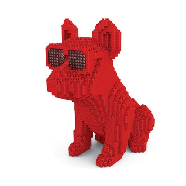 Lboyu 7057 Large Red Bulldog With Eyeglasses