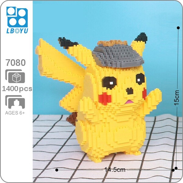 Lboyu 7080 Large Pikachu With Detective Hat