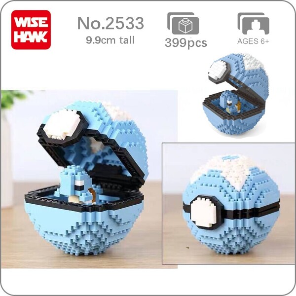 Wise Hawk 2533 Medium Pocket Squirtle Monster Blue Dive Ball