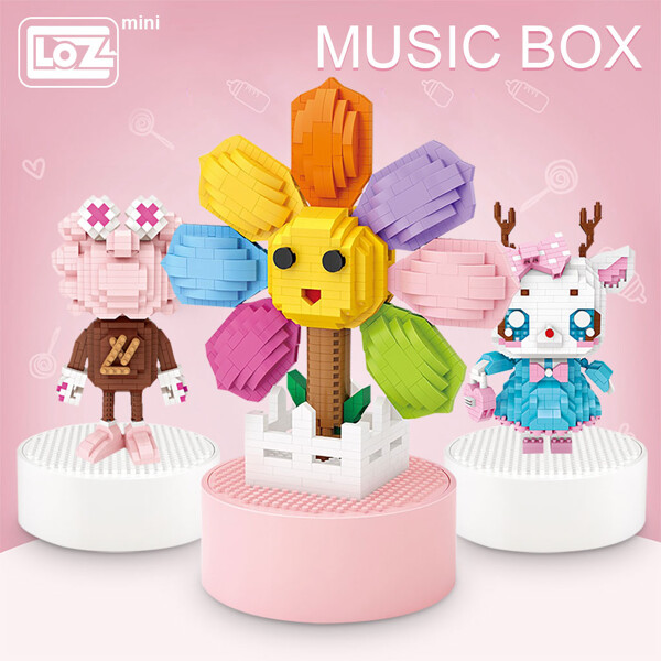 LOZ 9854 Sun Flower Music Box Mini Bricks