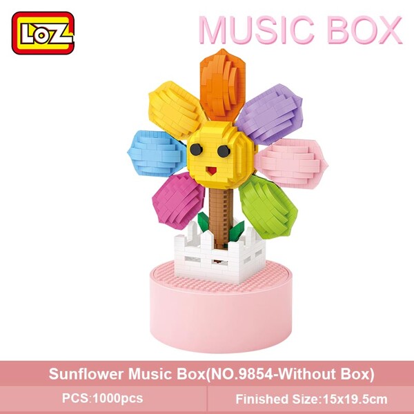 LOZ 9854 Sun Flower Music Box Mini Bricks