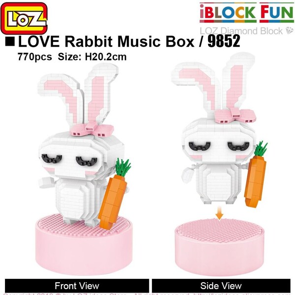 LOZ 9852 Love Rabbit Music Box