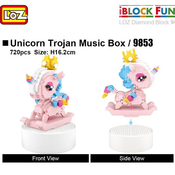 LOZ 9853 Unicorn Trojan Music Box