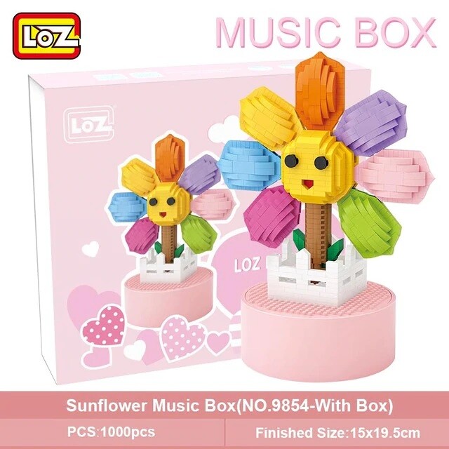 LOZ 9854 Sun Flower Music Box Mini Bricks