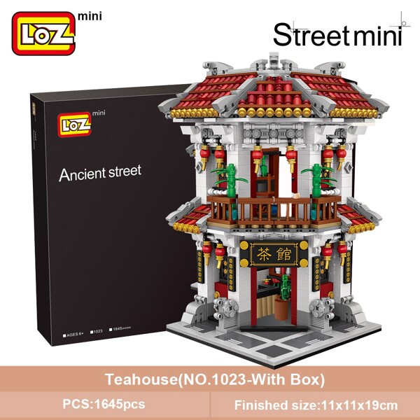 Mini bloc de construction LOZ, China Traditional Street Set, Tea House,  1645 pièces (1023)