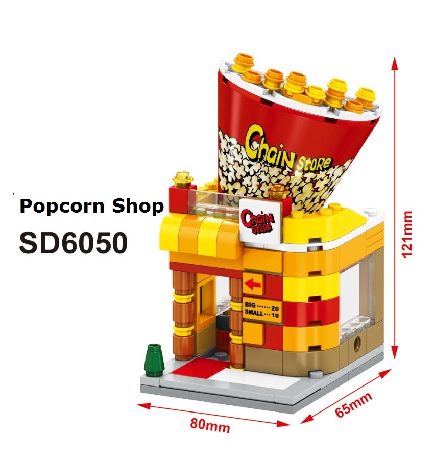 SEMBO SD6034-SD6037 & SD6050-6053 Mini Shop Building Bricks