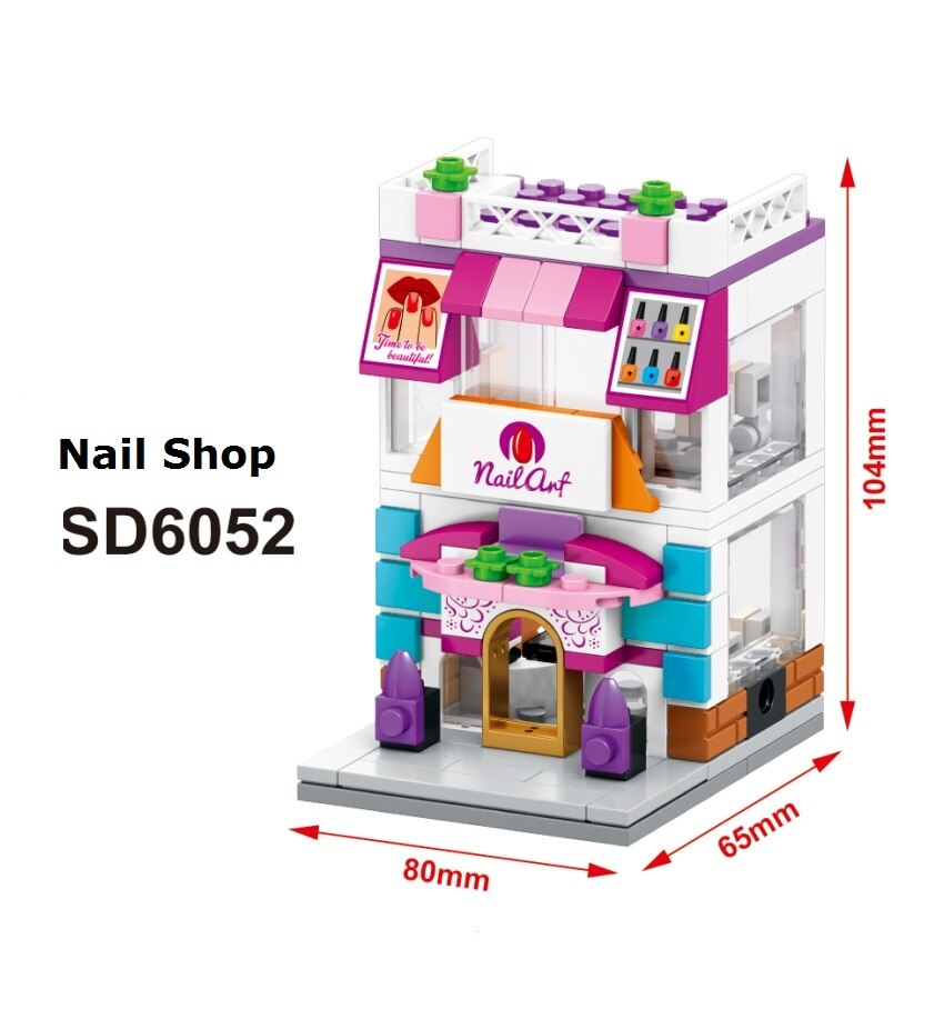 SEMBO SD6034-SD6037 & SD6050-6053 Mini Shop Building Bricks