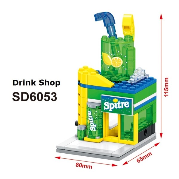 SEMBO SD6034-SD6037 & SD6050-6053 Mini Shop Building Bricks