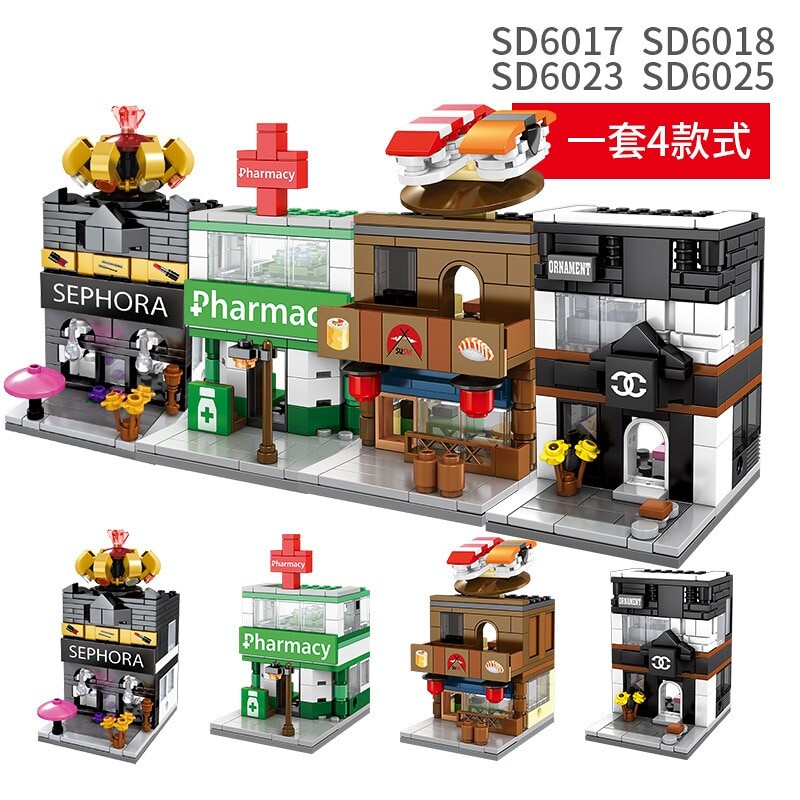 SEMBO SD 6084-6099 & 6054-6057 Mini Street Shop Model