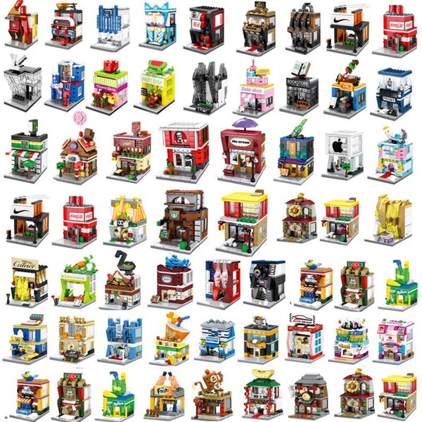 SEMBO SD6088-SD6091 & SD6042-SD6045 & SD6062-6069 Mini Street Cute Small Shop