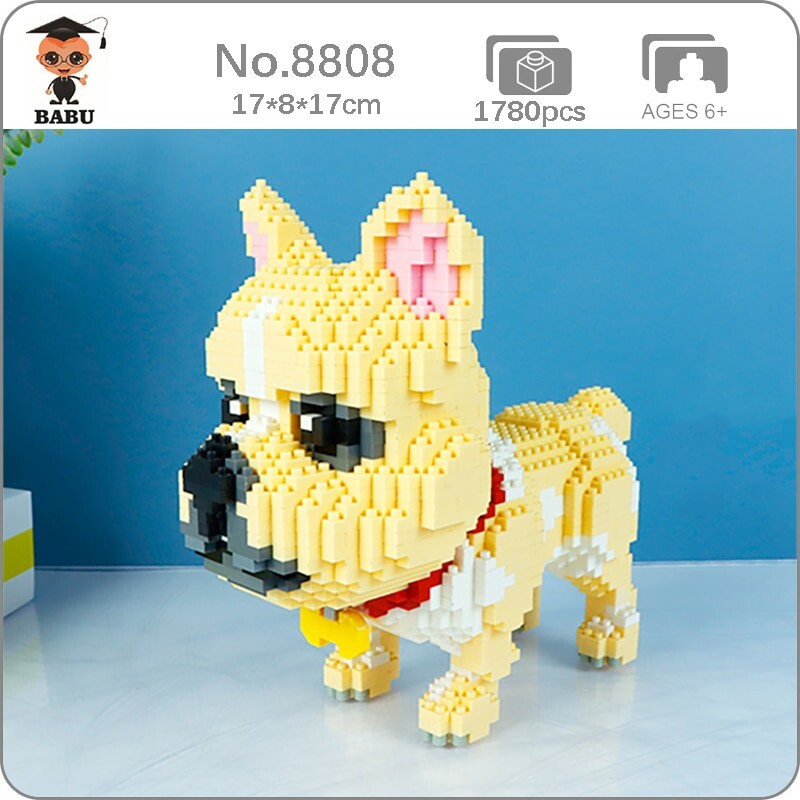 Babu Cartoon Snoopy White Dog Animal Diamond DIY Mini Building Block Toy 