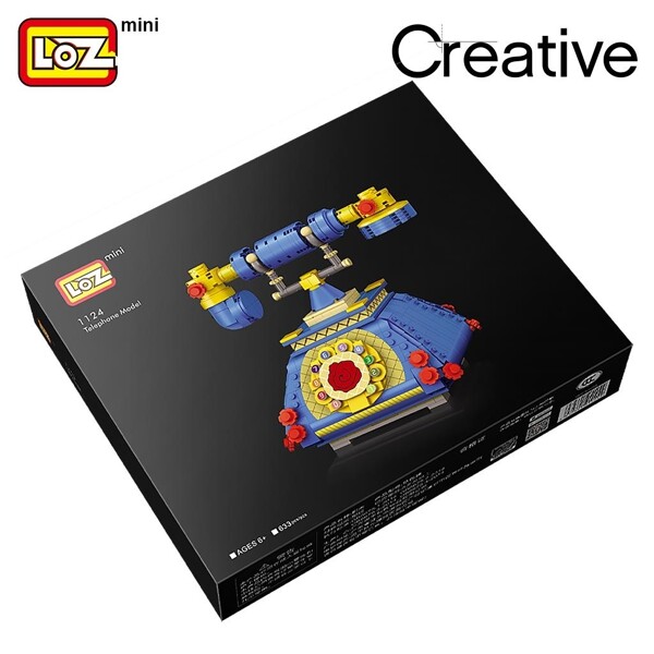 LOZ 1124 Blue Telephone Turntable Landline