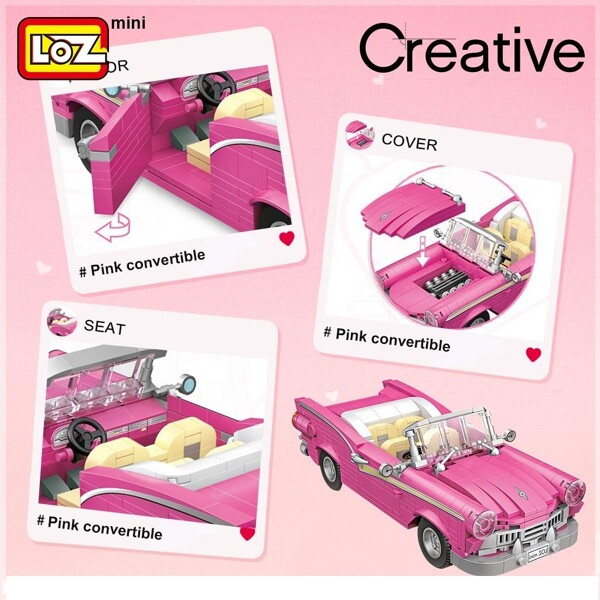 LOZ 1125 Pink Classic Car