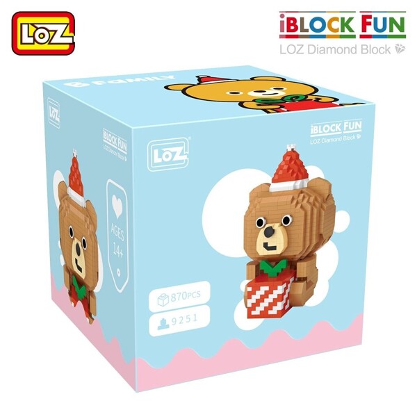 LOZ 9251-9256 Christmas Bear, Cherry Blossom Unicorn and Peach