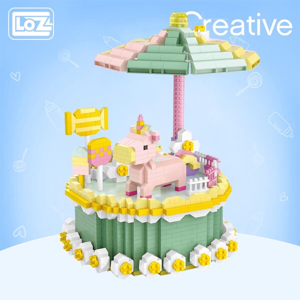 LOZ 9051 Birthday Cake with Macaron and Unicorn