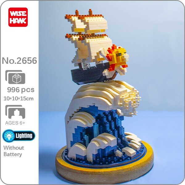 Wise Hawk 2656 Thousand Sunny Pirate Ship with Sea Wave