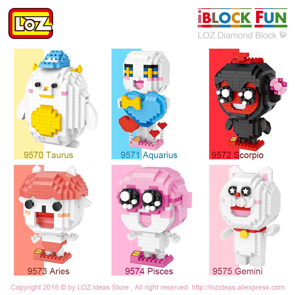 LOZ 9562-9575 Cute Animal Cartoon Characters