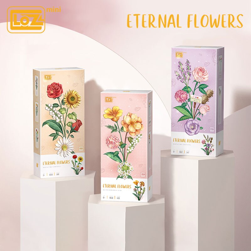 LOZ 1657-1659 P0057-P0059 Eternal Flowers and Vases