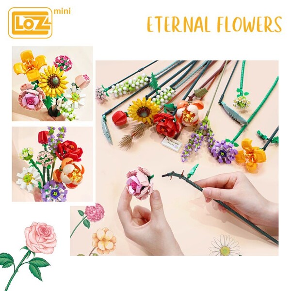 LOZ 1657-1659 P0057-P0059 Eternal Flowers and Vases